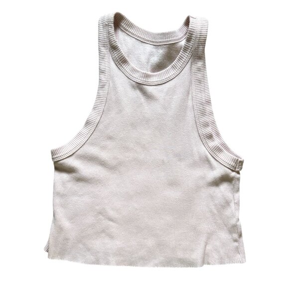 Aerie Cropped Ribbed Tank Top-Light Pink-Size Small-GUC - Picture 1 of 5